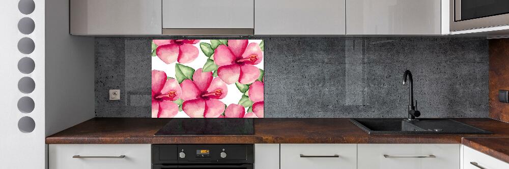 Kitchen splashback Tropical flowers