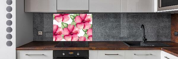 Kitchen splashback Tropical flowers