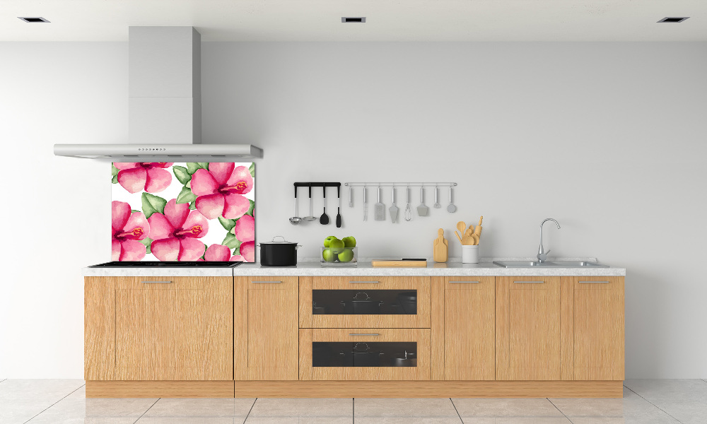 Kitchen splashback Tropical flowers