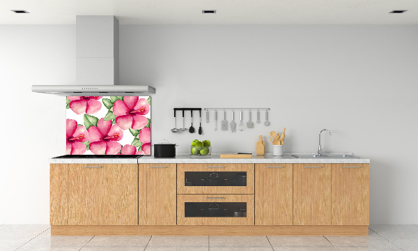 Kitchen splashback Tropical flowers