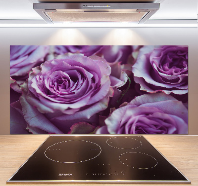 Kitchen wall panels Purple roses