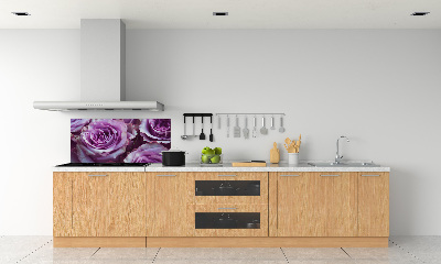 Kitchen wall panels Purple roses