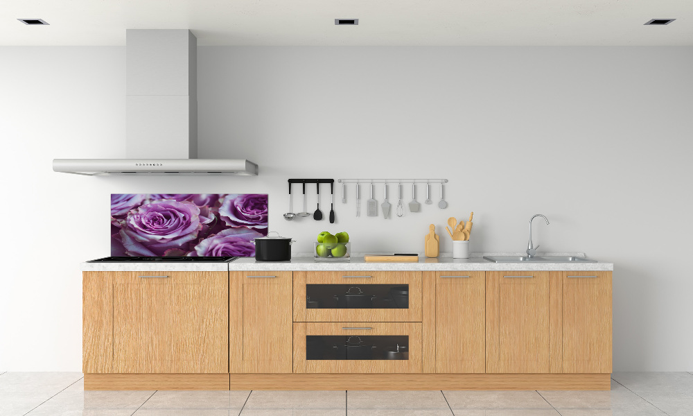 Kitchen wall panels Purple roses