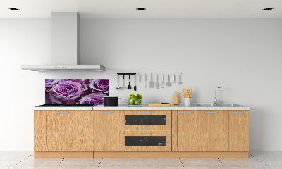 Kitchen wall panels Purple roses