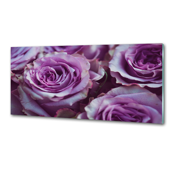 Kitchen wall panels Purple roses