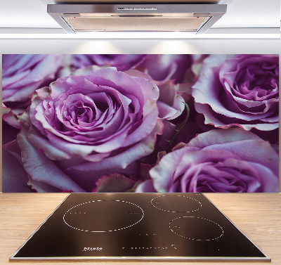 Kitchen wall panels Purple roses