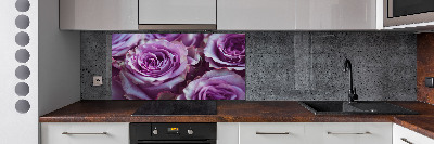 Kitchen wall panels Purple roses