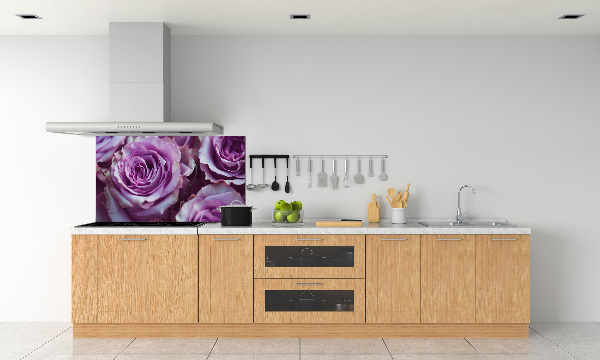 Kitchen wall panels Purple roses