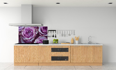 Kitchen wall panels Purple roses