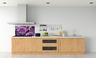 Kitchen wall panels Purple roses