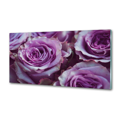 Kitchen wall panels Purple roses