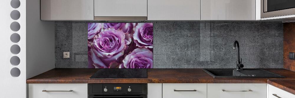 Kitchen wall panels Purple roses