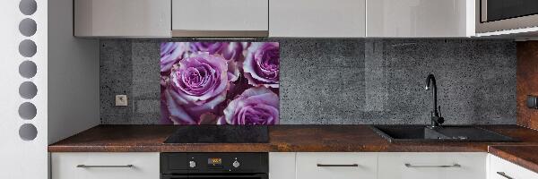 Kitchen wall panels Purple roses