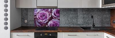 Kitchen wall panels Purple roses