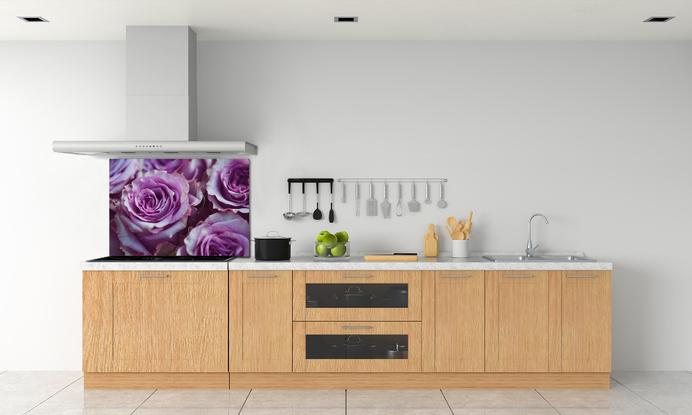 Kitchen wall panels Purple roses