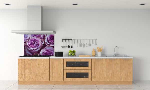 Kitchen wall panels Purple roses