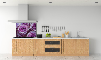 Kitchen wall panels Purple roses