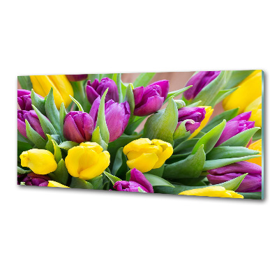 Kitchen wall panels Colorful tulips