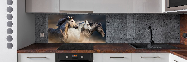 Kitchen splashback Horses at gallop