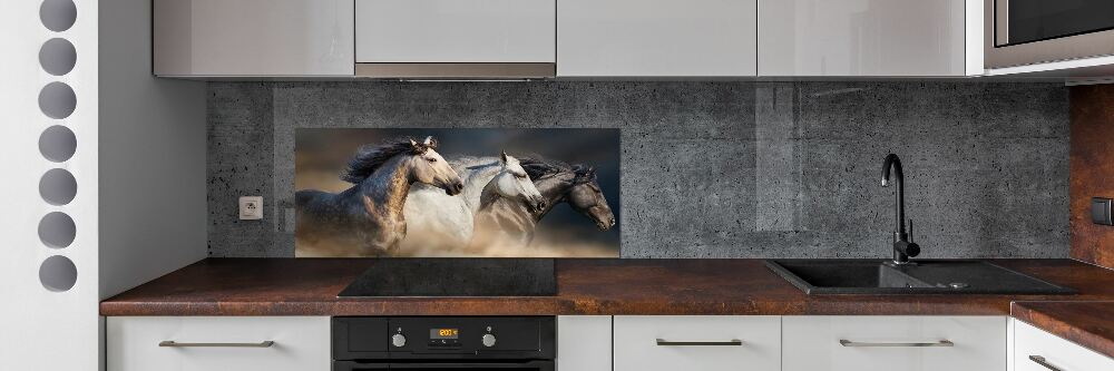 Kitchen splashback Horses at gallop