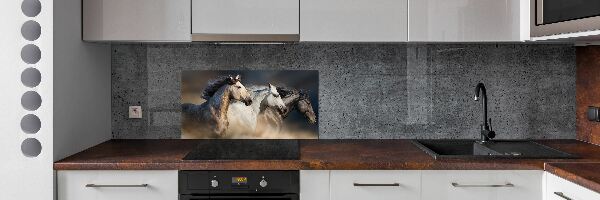 Kitchen splashback Horses at gallop