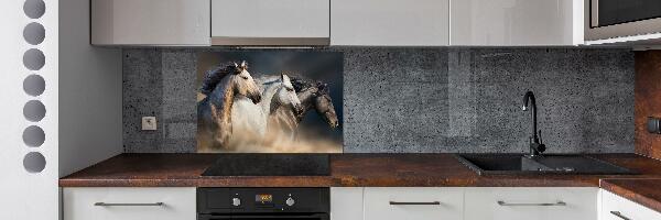 Kitchen splashback Horses at gallop