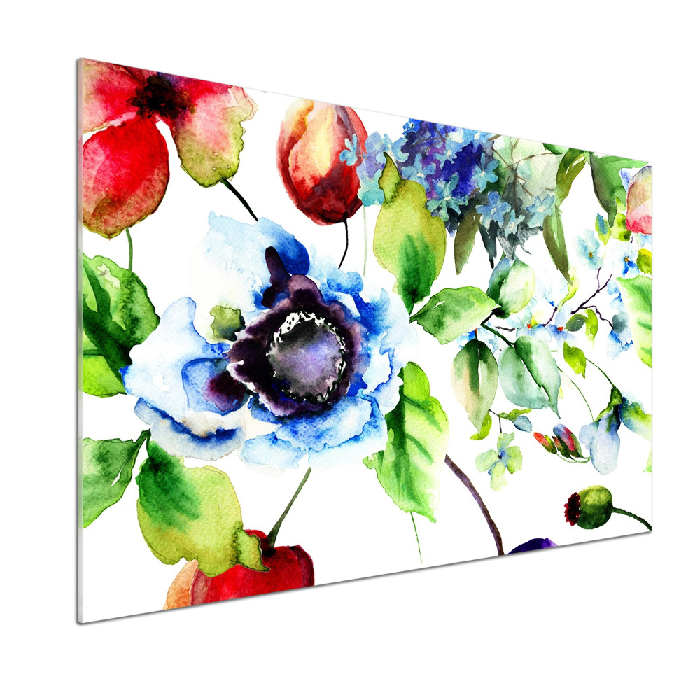 Kitchen splashback Spring flowers