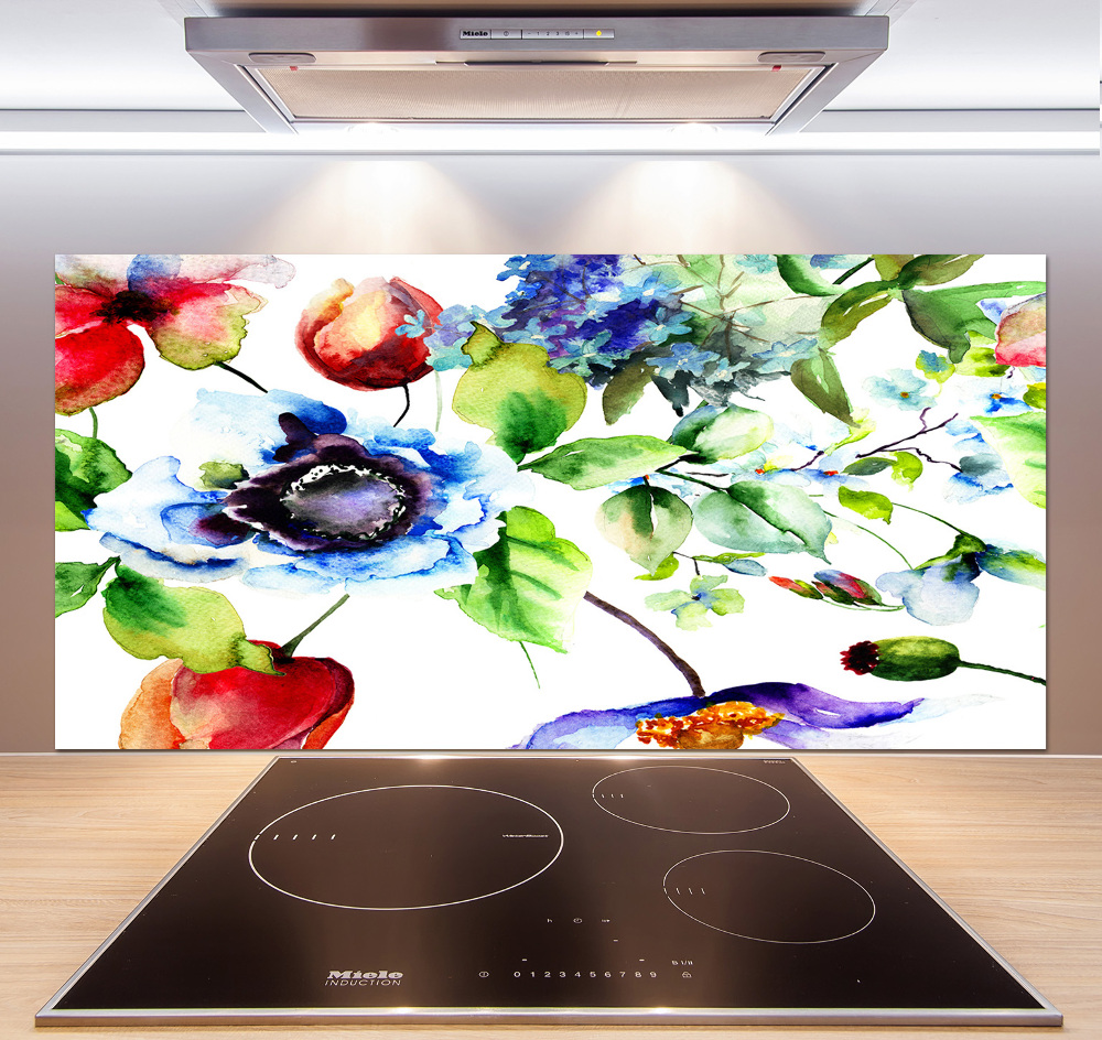 Kitchen splashback Spring flowers