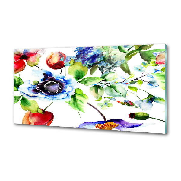 Kitchen splashback Spring flowers