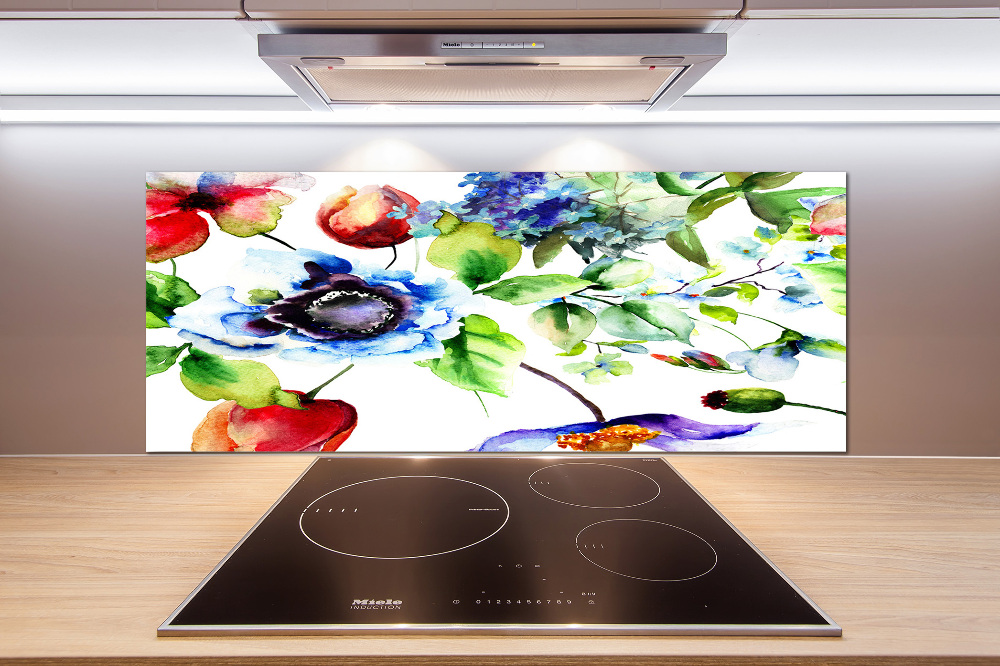 Kitchen splashback Spring flowers