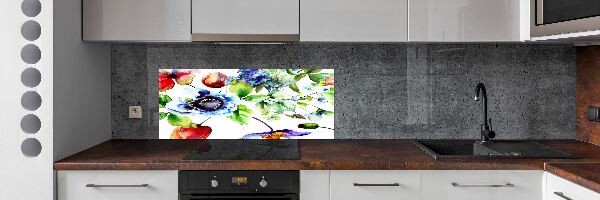 Kitchen splashback Spring flowers