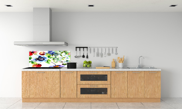 Kitchen splashback Spring flowers