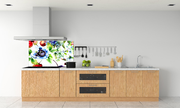 Kitchen splashback Spring flowers