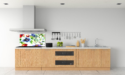 Kitchen splashback Spring flowers