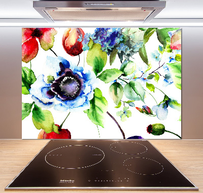 Kitchen splashback Spring flowers