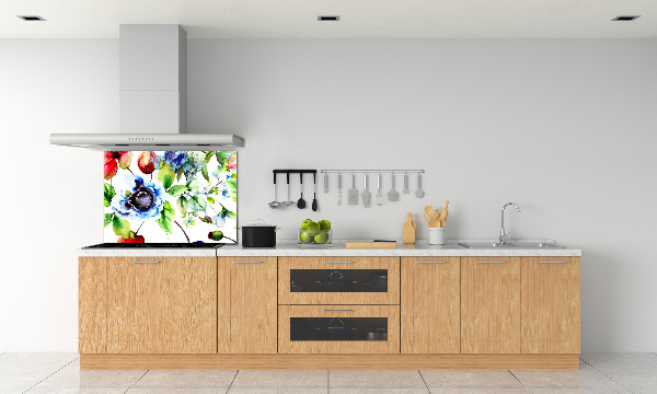 Kitchen splashback Spring flowers