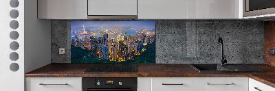 Glass splashback Hong Kong at night