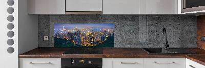 Glass splashback Hong Kong at night