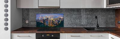 Glass splashback Hong Kong at night