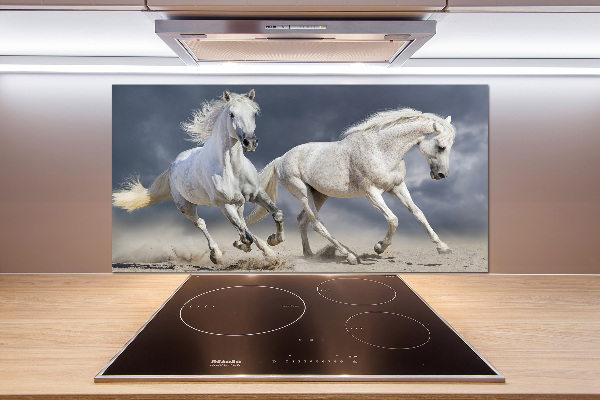 Kitchen splashback White horses beach