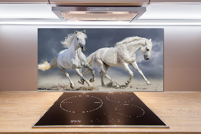 Kitchen splashback White horses beach