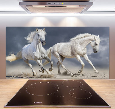 Kitchen splashback White horses beach