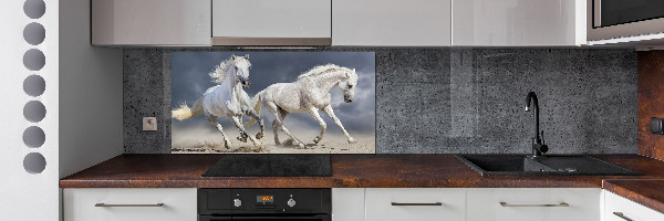 Kitchen splashback White horses beach