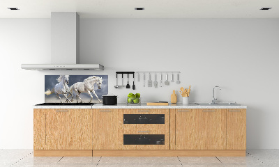 Kitchen splashback White horses beach