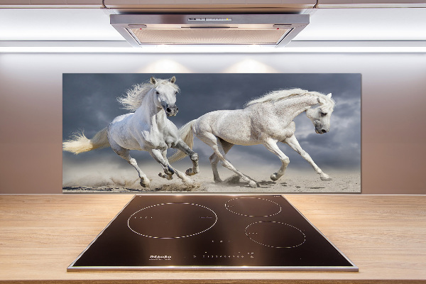 Kitchen splashback White horses beach