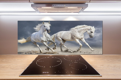 Kitchen splashback White horses beach