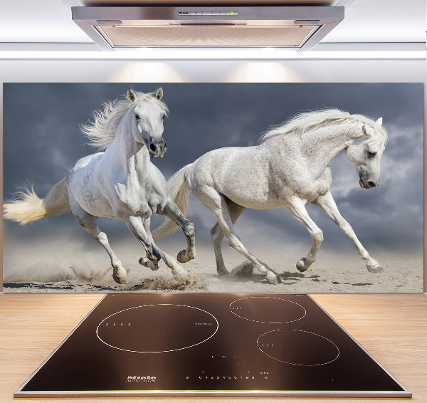 Kitchen splashback White horses beach