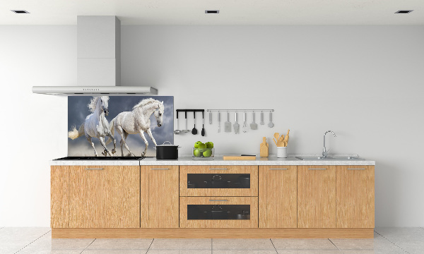 Kitchen splashback White horses beach