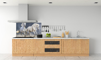 Kitchen splashback White horses beach