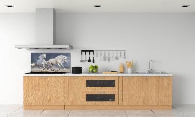 Kitchen splashback White horses beach